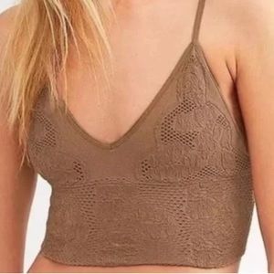 NWOT Free People Candy Seamless Bra Sand Size M/L